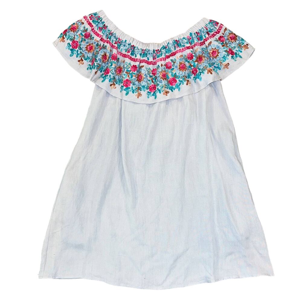 NWT Altar'd State Grey Ashton Embroidered Fiesta Dress - SIZE LARGE